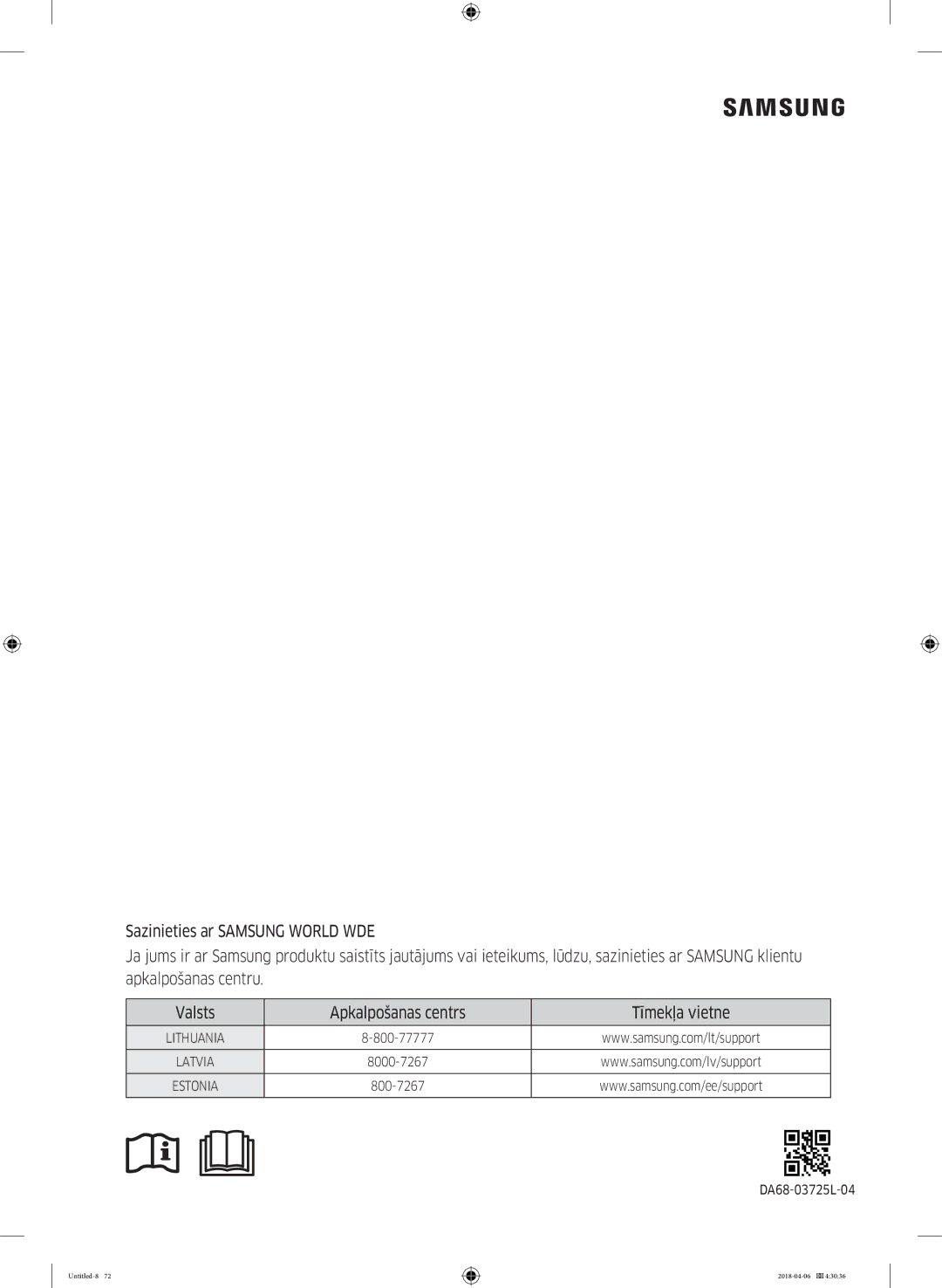 Samsung RS68N8231S9/EF manual DA68-03725L-04 