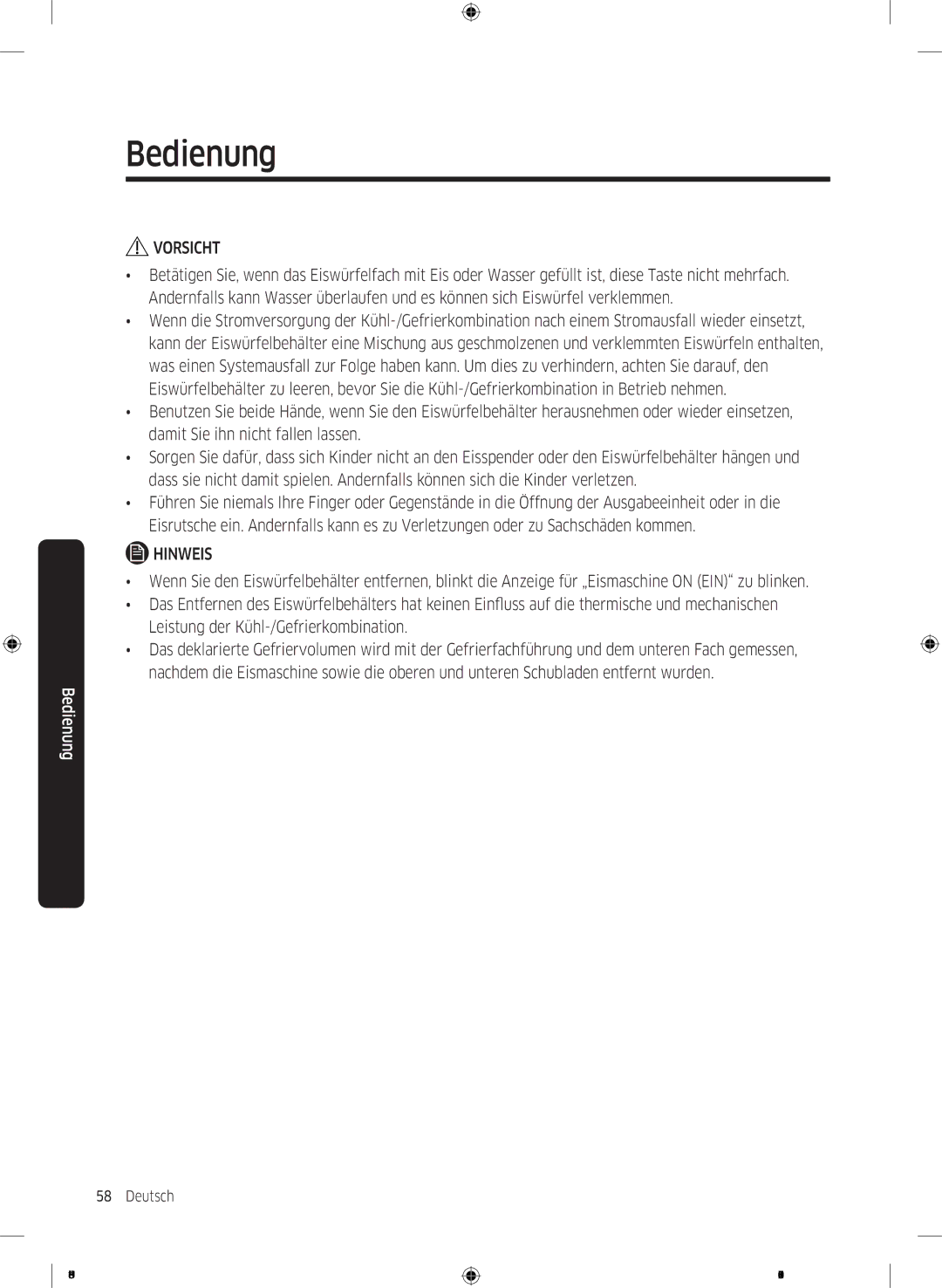 Samsung RS6GN8221SL/EG, RS6GN8321B1/EG, RS6GN8221S9/EG, RS6JN8211S9/EG, RS6GN8231S9/EG, RS6GN8321SL/EG manual Bedienung 