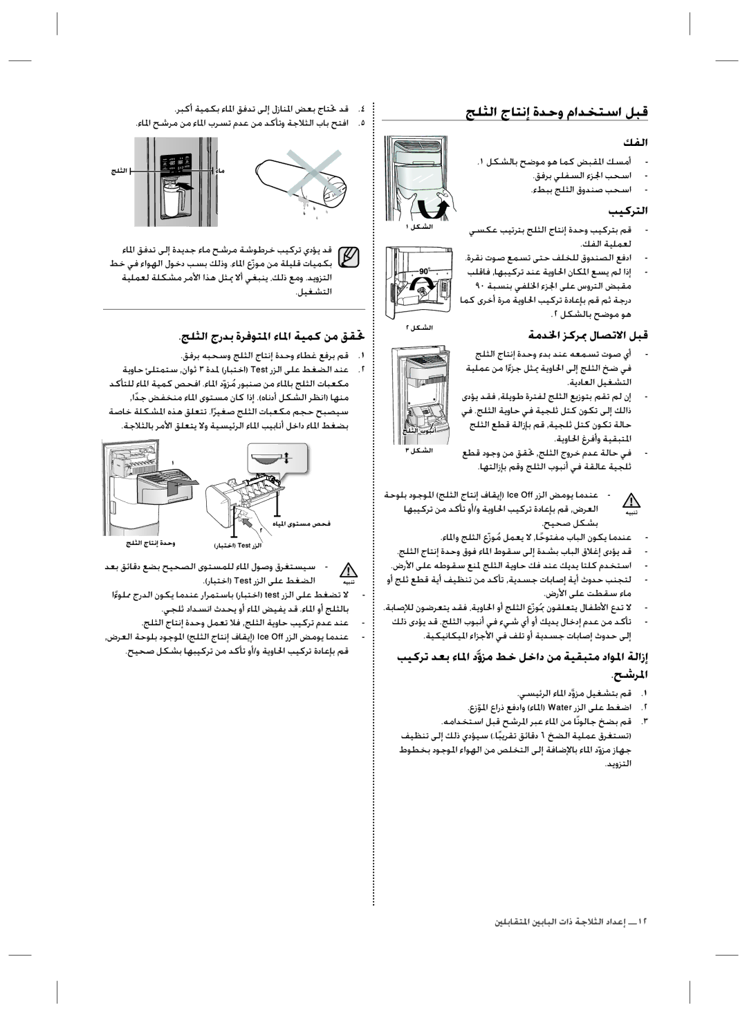 Samsung RS727CQRASL/ZA, RS727CQRBSL/ZA manual ǷƸżǍƄŽȚ, ǀžǋƒȚ ǎżǍƙ ȲƾƫůǽȚ ǚƃŻ, ǇŵǍƓȚ, ȠƴŮƾƲƄƓȚ ƞŮƾƃŽȚ ȝȚȣ ǀűǾƅŽȚ ȢȚǋŸȘ Ȉȉ 