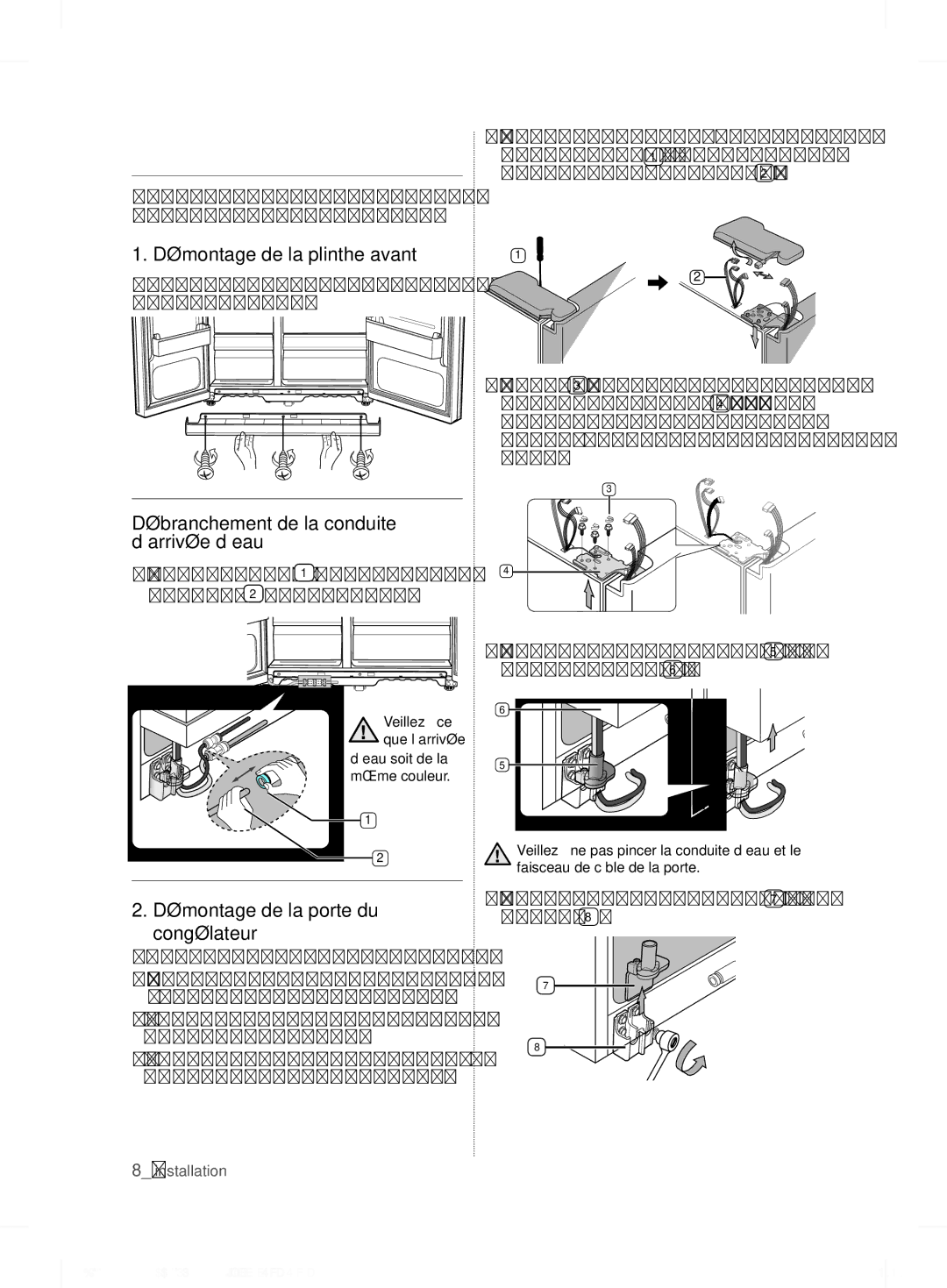 Samsung RS7567THCSL/EF manual Démontage DES Portes DU Réfrigérateur, Démontage de la plinthe avant 