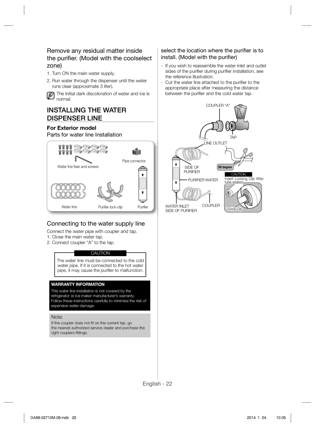 Samsung RS7557BHCSP/EF, RS7577THCWW/EF, RS7768FHCBC/EF, RS7778FHCSR/EF, RS7778FHCBC/EF, RS7778FHCWW/EF manual For Exterior model 