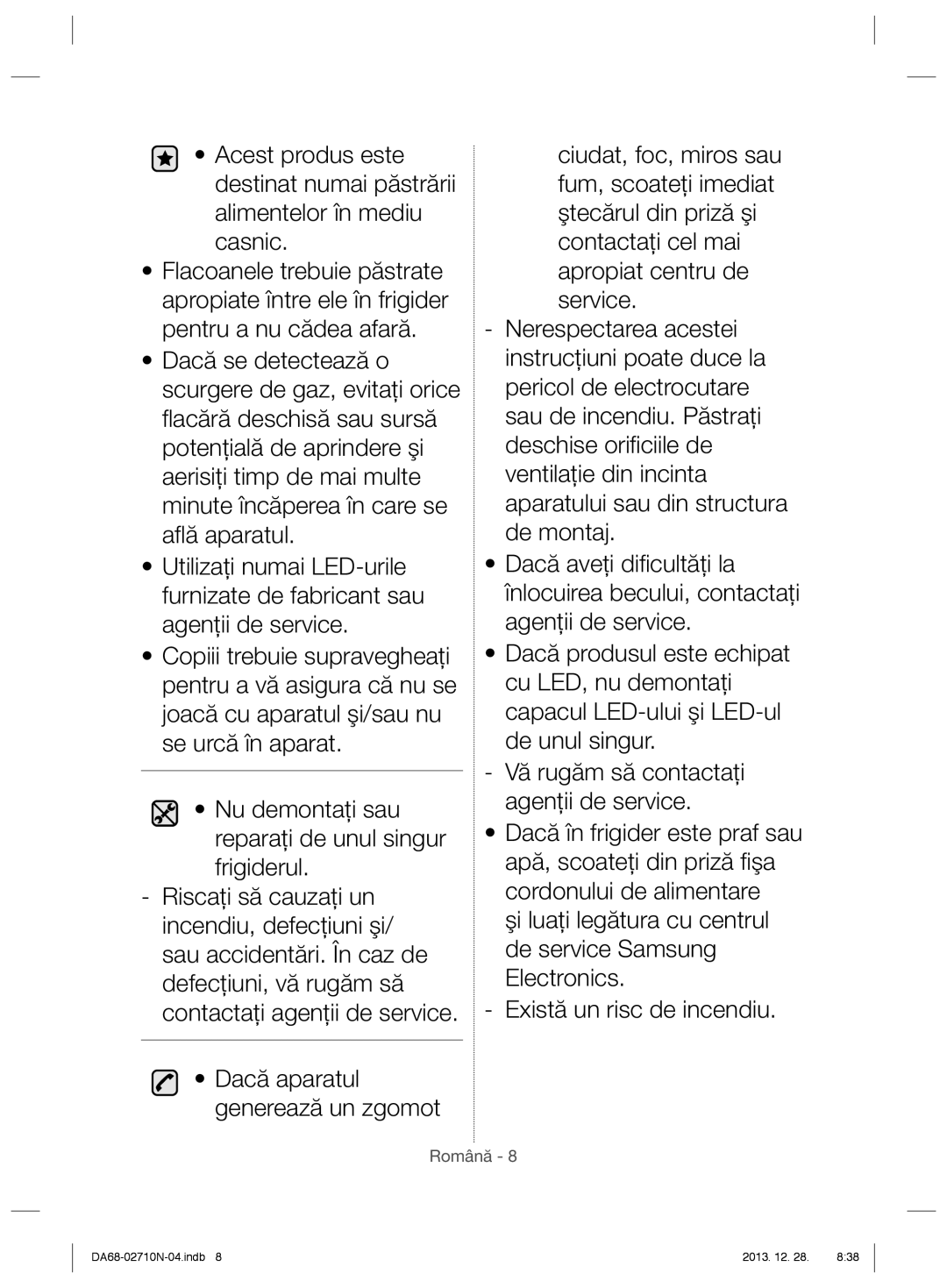 Samsung RS7547BHCSP/EF, RS7768FHCBC/EF, RS7778FHCSR/EF, RS7778FHCBC/EF, RS7577THCSP/EF manual Română 