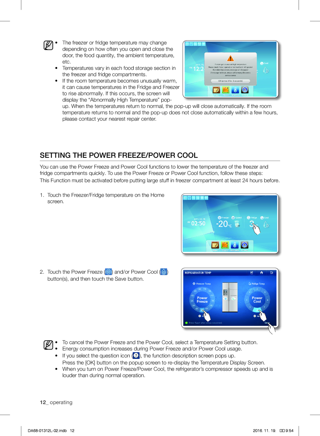 Samsung RS7778FHCWW/EF, RS627LHQESR/ML, RS757LHQESR/ML manual Setting the Power FREEZE/POWER Cool 