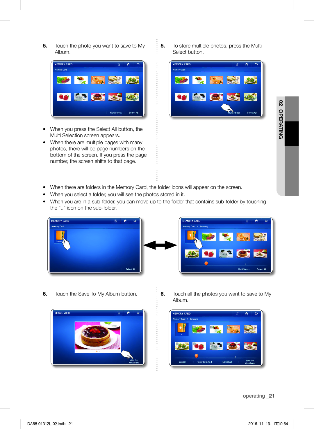 Samsung RS7778FHCWW/EF, RS627LHQESR/ML, RS757LHQESR/ML manual Operating 