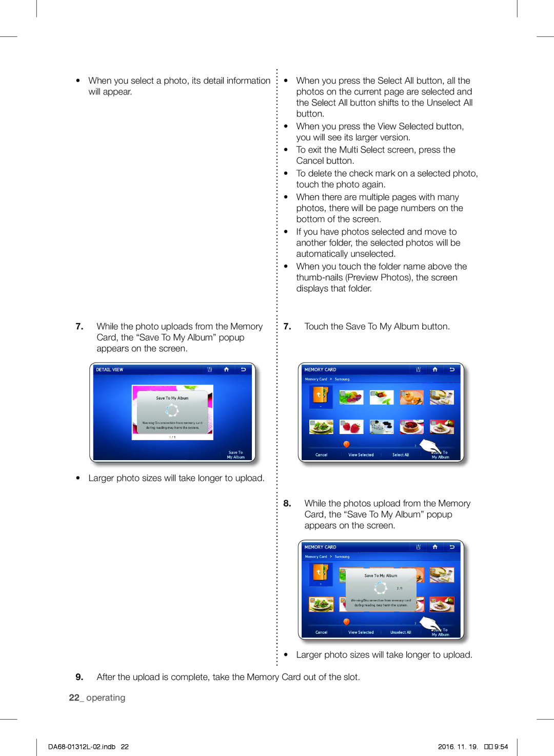 Samsung RS627LHQESR/ML, RS7778FHCWW/EF, RS757LHQESR/ML manual Operating 