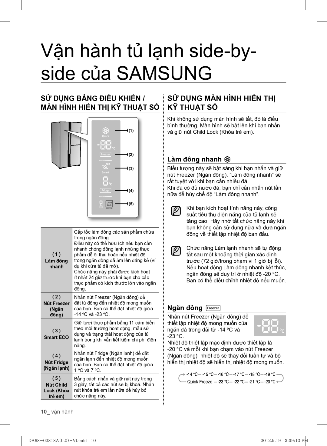 Samsung RS844CRPC5A/SV Vận hành tủ lạnh side-by- side của Samsung, SỬ Dụng MÀN Hình Hiển THỊ KỸ Thuật SỐ, Làm đông nhanh 