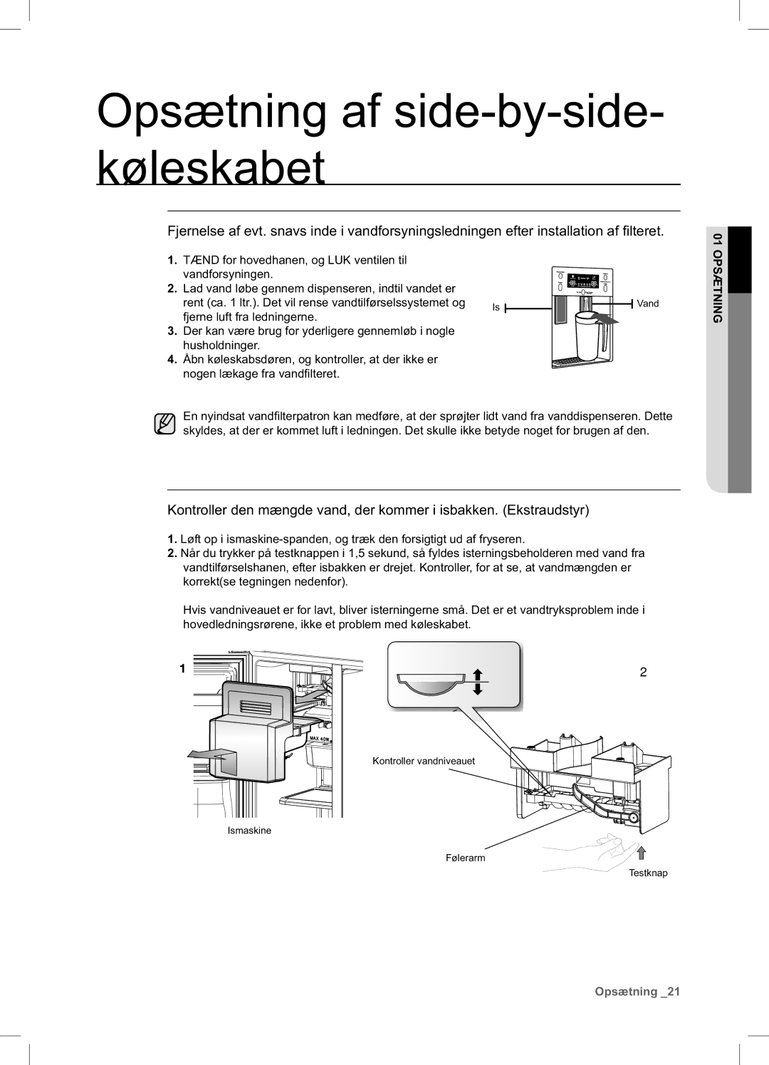 Samsung RSA1DHPE1/XEE, RSA1DHWP1/XEE manual Vand 