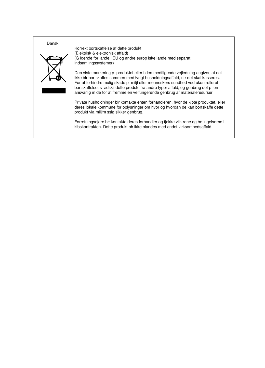 Samsung RSA1DHPE1/XEE, RSA1DHWP1/XEE manual Dansk 