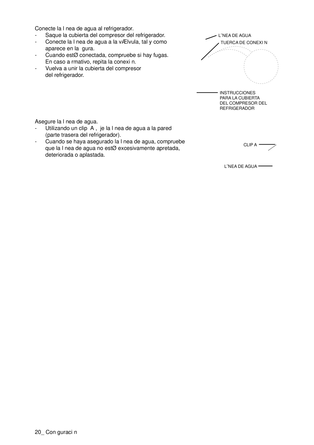 Samsung RSA1NTPE1/XES, RSA1STWP1/XES manual Conecte la línea de agua al refrigerador, Asegure la línea de agua 