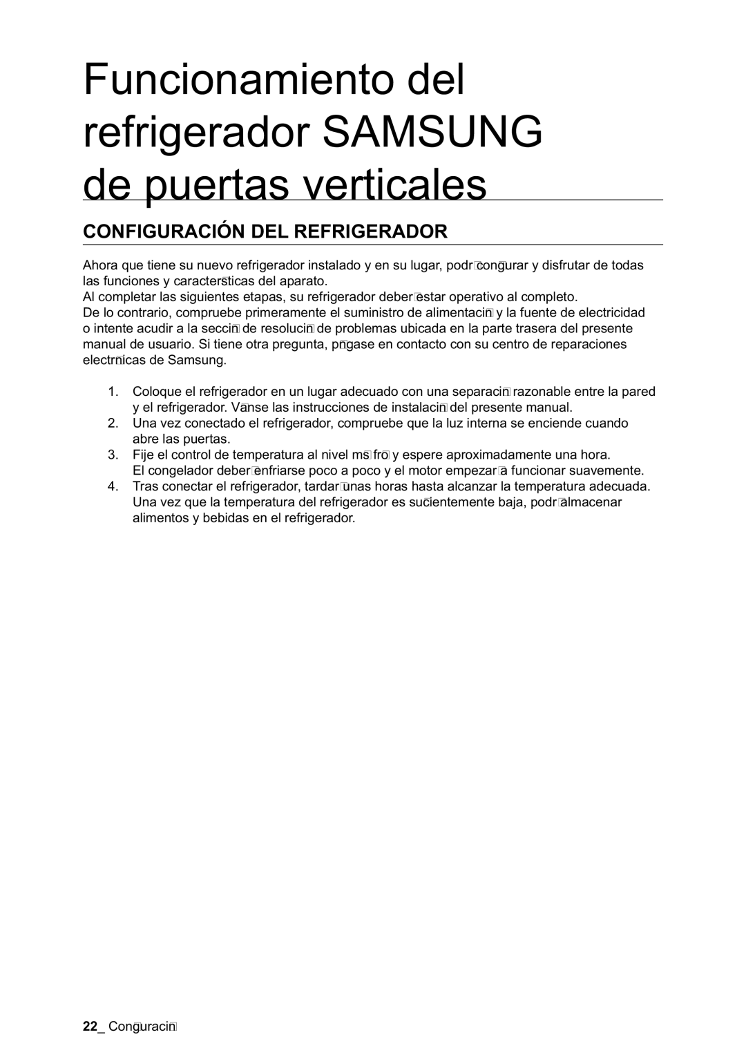 Samsung RSA1NTPE1/XES, RSA1STWP1/XES manual Configuración DEL Refrigerador 