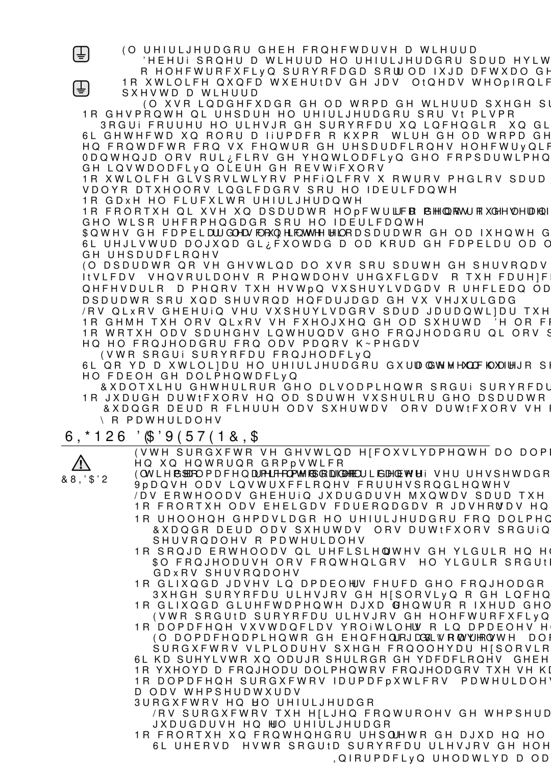 Samsung RSA1STWP1/XES, RSA1NTPE1/XES manual Signos DE Advertencia, Cuidado 