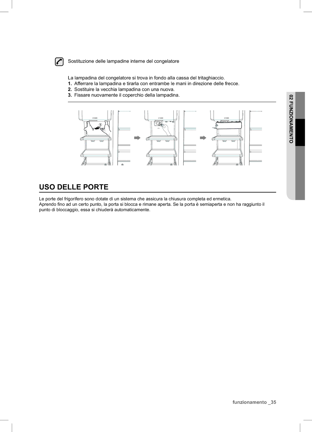 Samsung RSA1NTPE1/XES manual USO Delle Porte 