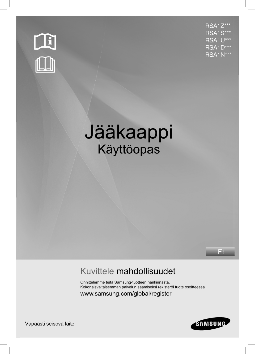 Samsung RSA1UHPE1/XEE, RSA1UHWP1/XEE manual Jääkaappi 