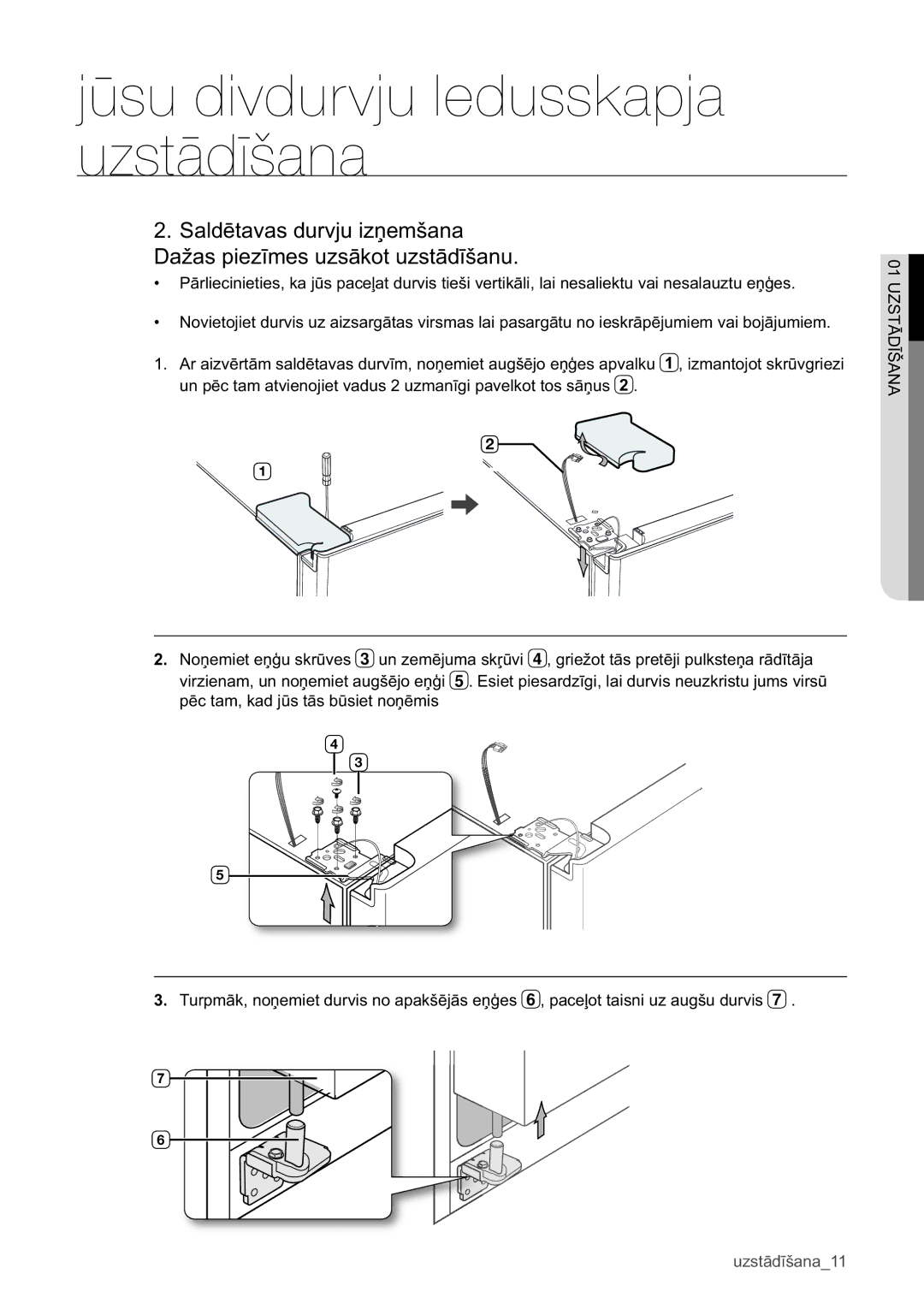 Samsung RSA1WHPE1/BWT manual Uzstādīšana11 