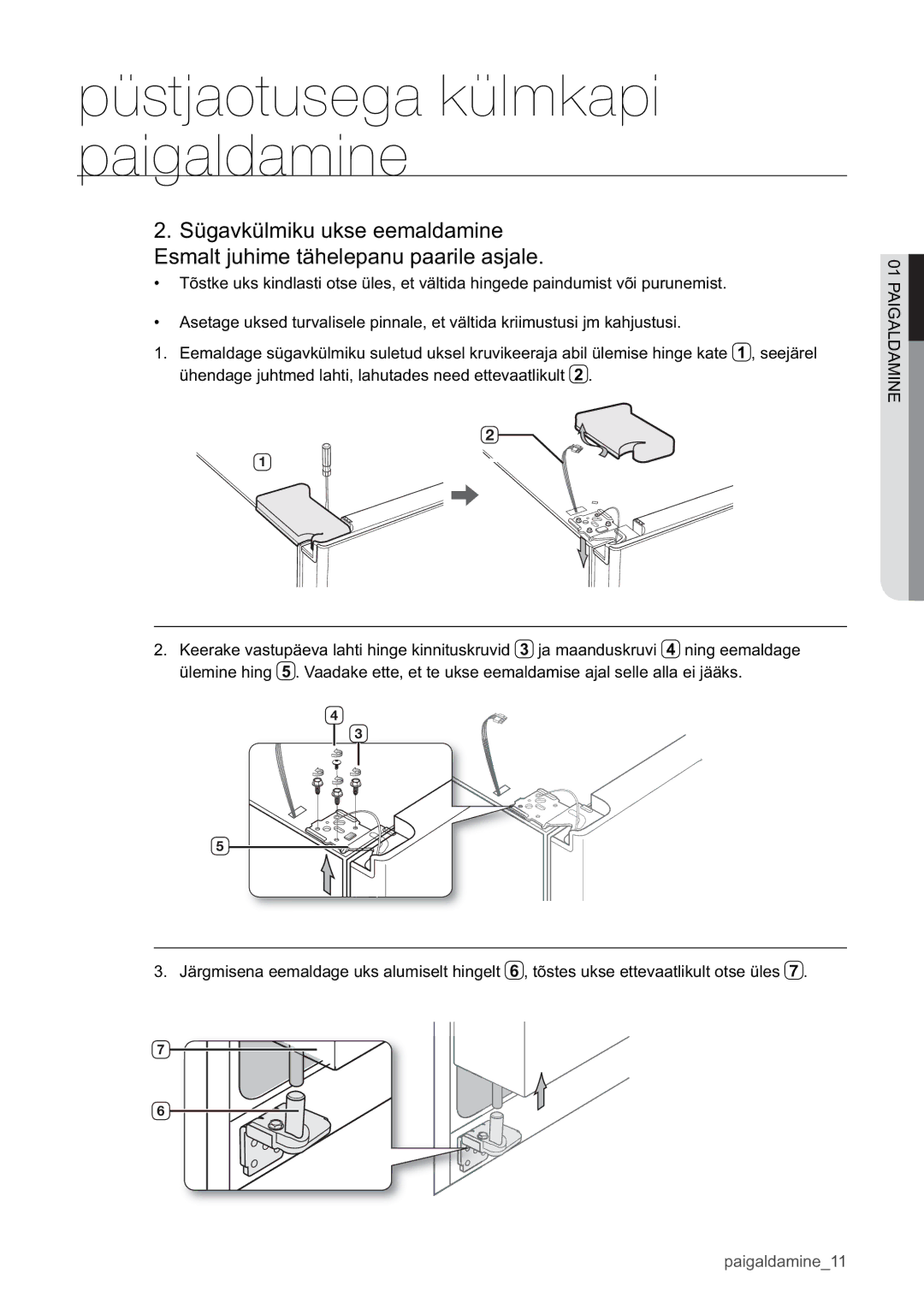 Samsung RSA1WHPE1/BWT manual Paigaldamine11 