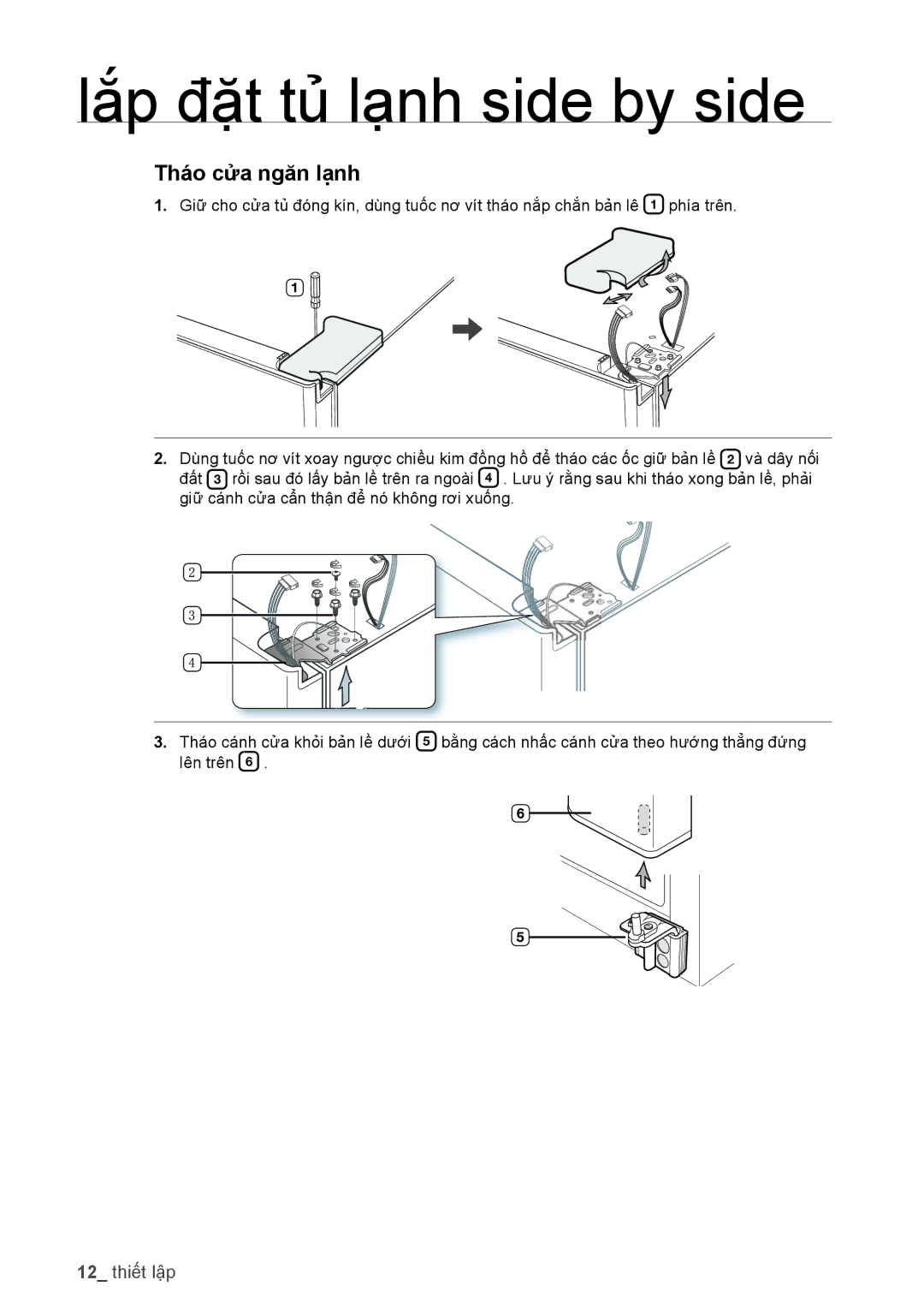 Samsung RSA1WTIS1/XSV, RSA1WTTS1/XSV manual Thao cưa ngăn lanh 