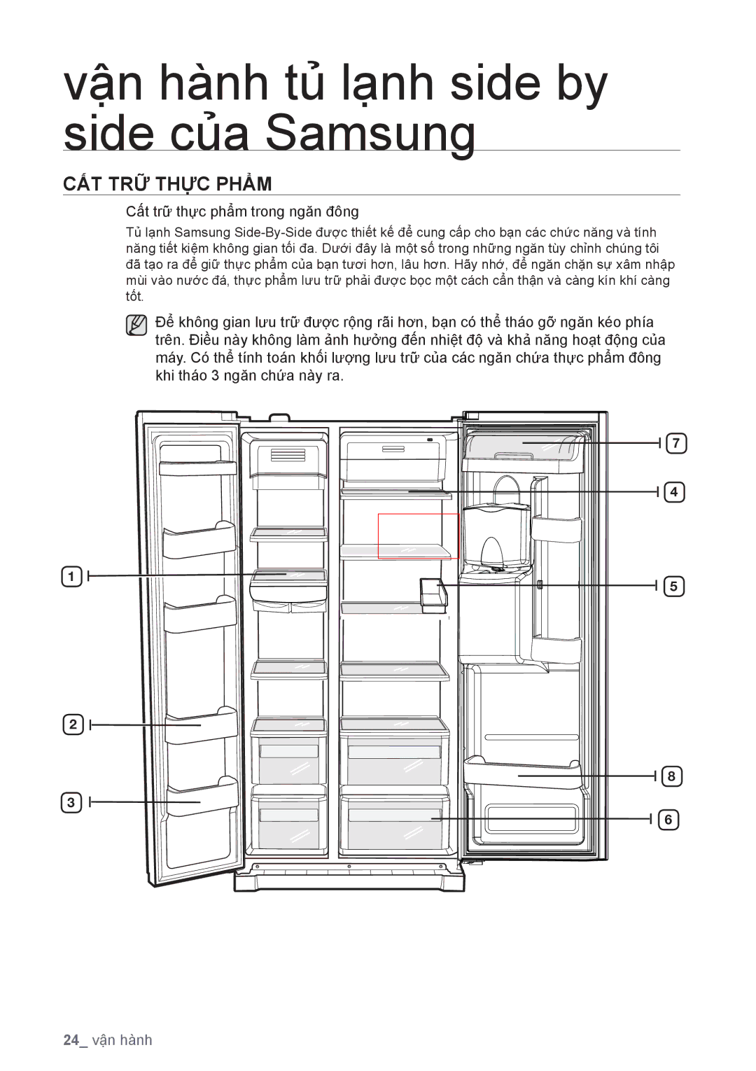 Samsung RSA1WTIS1/XSV, RSA1WTTS1/XSV manual CẤT TRỮ Thực Phẩm, Cất trữ thực phẩm trong ngăn đông 