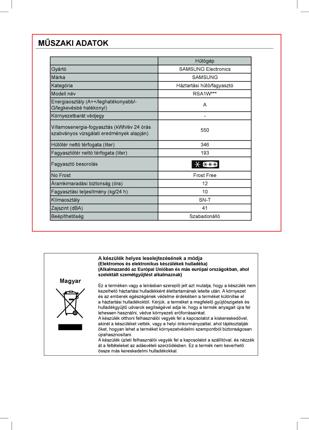 Samsung RSA1WTVG1/XEO manual Samsung, Sn-T 