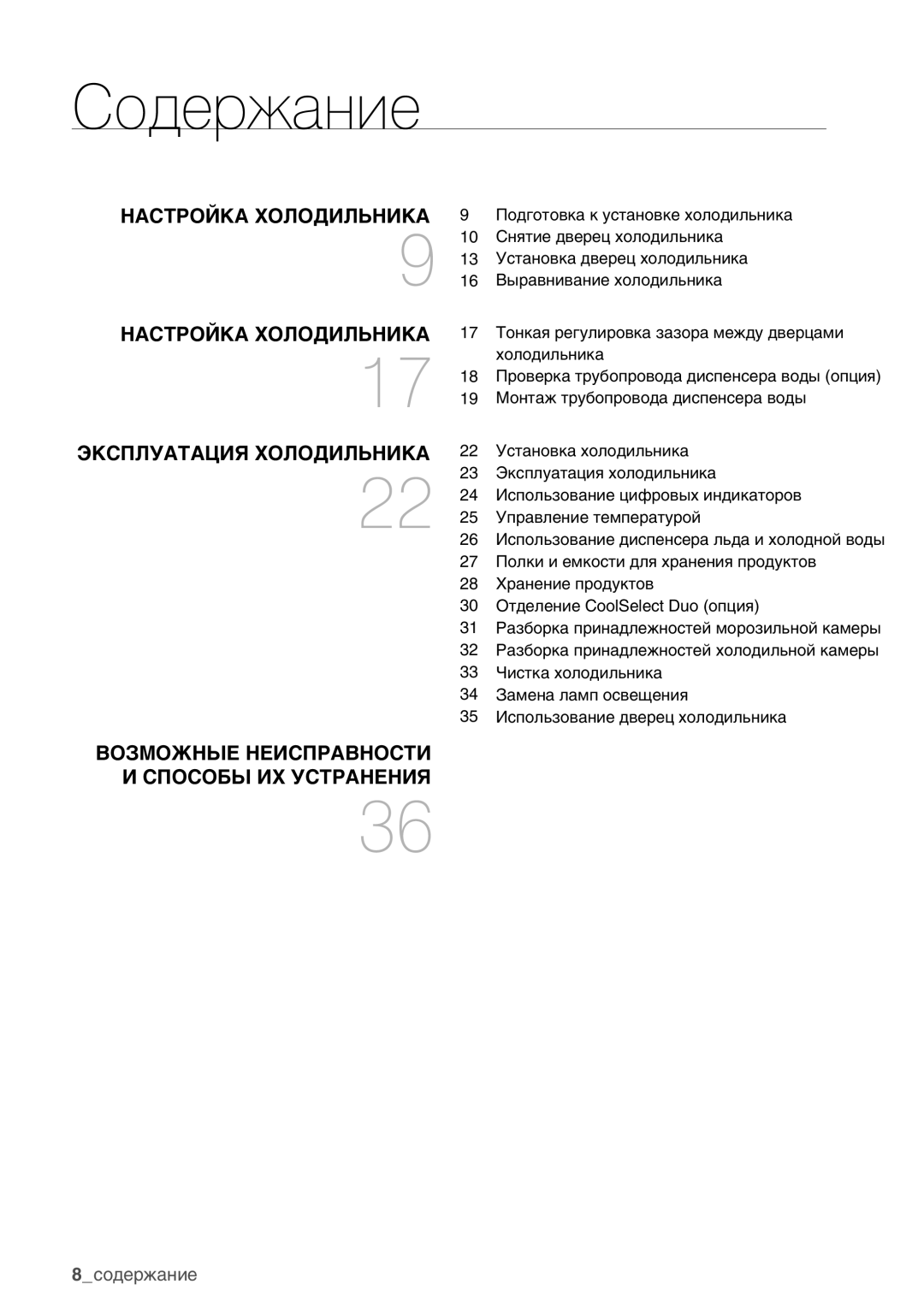 Samsung RSA1ZHMH1/BWT manual Содержание 