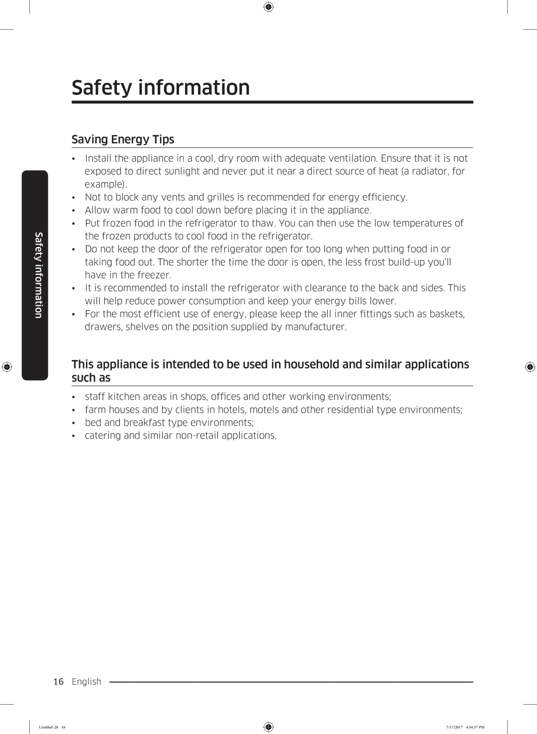 Samsung RSA1ZTMG1/XEF, RSA1ZTMG1/EUR, RH58K6598SL/ES, RH62K6257SL/ES, RH62K6298SL/ES, RSA1ZTMG1/XSG manual Saving Energy Tips 