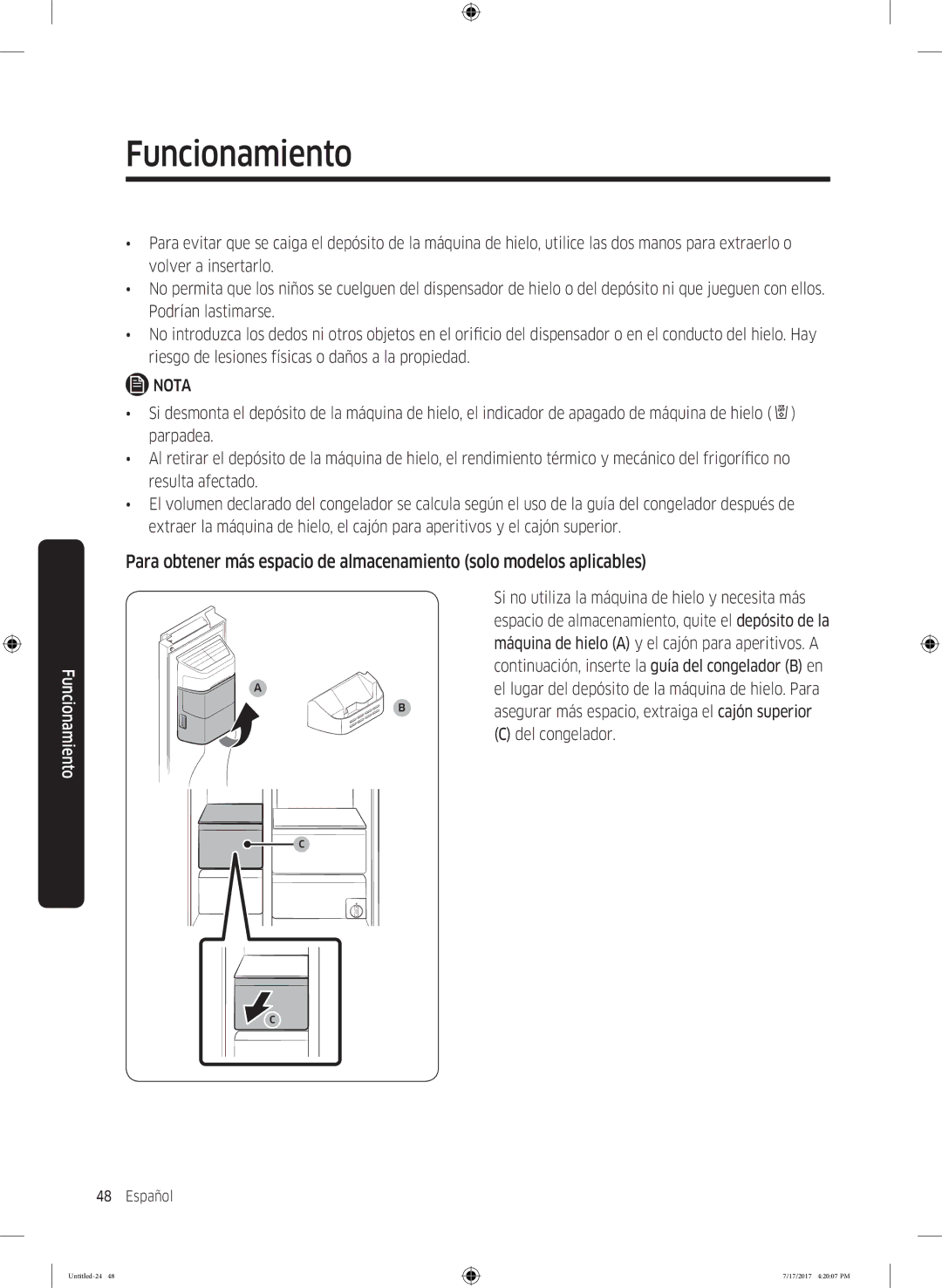 Samsung RH58K6598SL/ES, RSA1ZTMG1/EUR, RSA1ZTMG1/XEF, RH62K6257SL/ES, RH62K6298SL/ES, RSA1ZTMG1/XSG manual Del congelador 