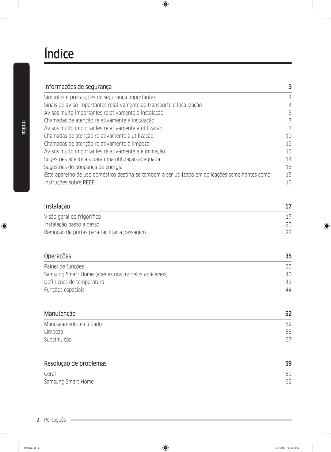 Samsung RSA1ZTMG1/XSG, RSA1ZTMG1/EUR Informações de segurança, Instalação, Operações, Manutenção, Resolução de problemas 