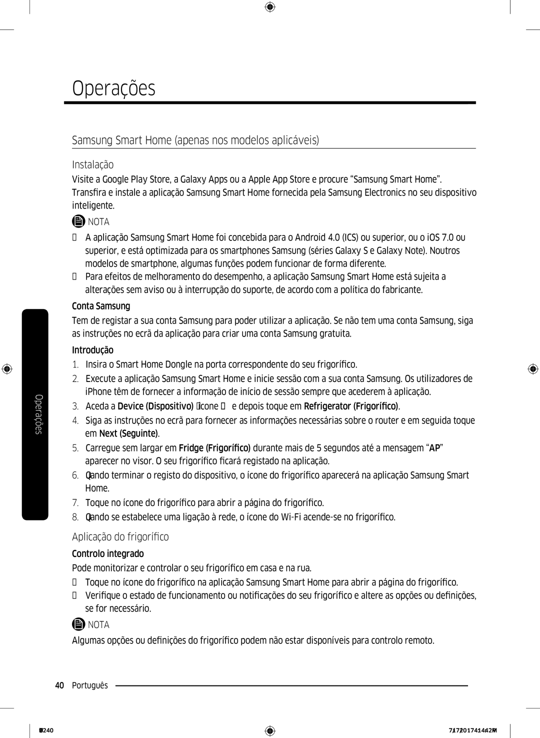 Samsung RH58K6598SL/ES manual Samsung Smart Home apenas nos modelos aplicáveis, Aplicação do frigorífico, Se for necessário 