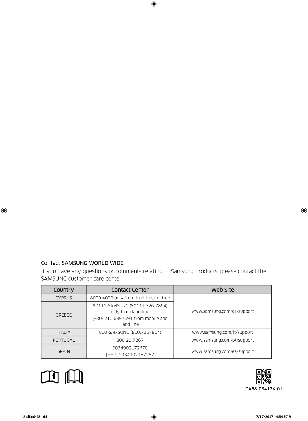 Samsung RH58K6598SL/ES, RSA1ZTMG1/EUR, RSA1ZTMG1/XEF, RH62K6257SL/ES, RH62K6298SL/ES, RSA1ZTMG1/XSG, RSA1ZTMG1/XEO manual Greece 