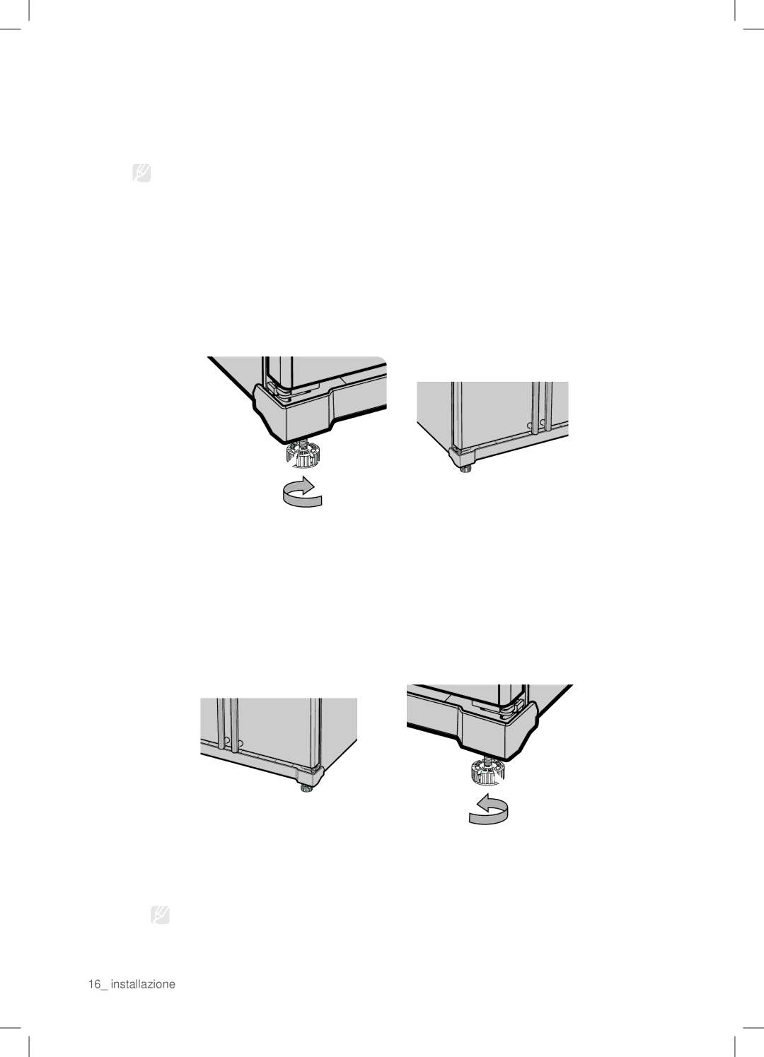 Samsung RSA1UTTS1/XES, RSA1ZTTS1/XES manual Livellamento del frigorifero, Se la porta del congelatore è più bassa del frigo 