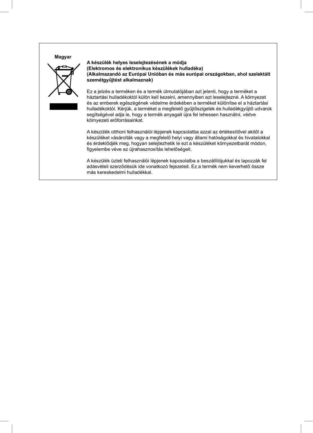 Samsung RSA1ZTPE1/XEF, RSA1ZTVG1/EUR, RSA1ZTPE1/EUR, RSA1DTVG1/XEO, RSA1ZTPE1/XEO, RSA1ZTVG1/XEO manual Magyar 