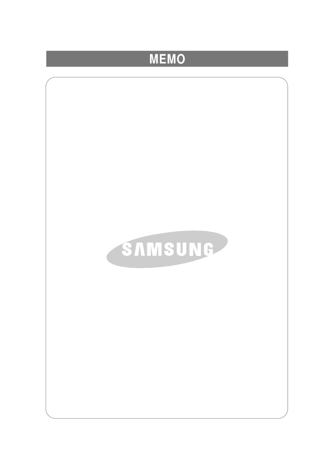 Samsung RSE8K, RSE8T, RSE8V, RSE8D, RSE8J, DA68-01453B manual Memo 