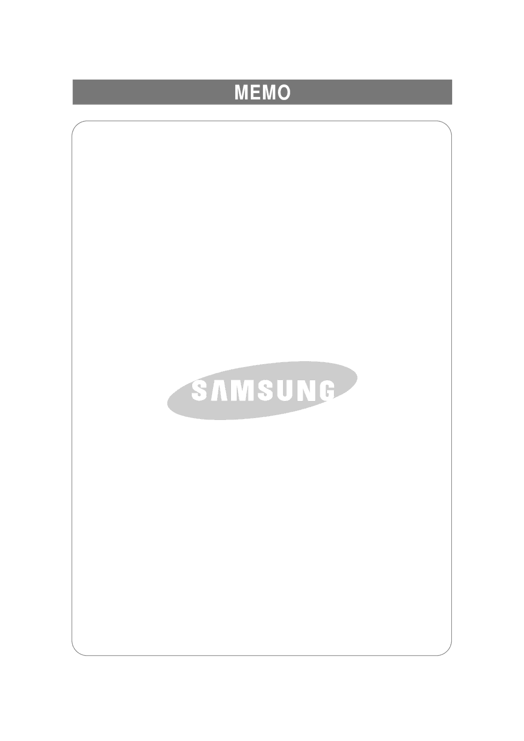 Samsung RSE8T, RSE8K, RSE8V, RSE8D, RSE8J, DA68-01453B manual Memo 