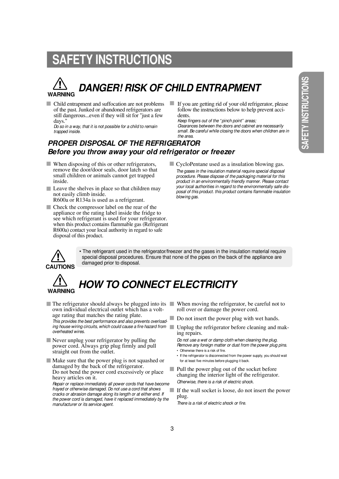 Samsung RSE8J, RSE8K, RSE8T, RSE8V, RSE8D, DA68-01453B manual HOW to Connect Electricity 