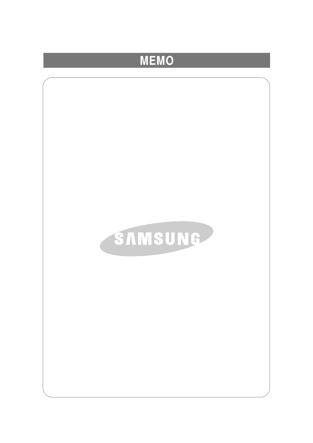 Samsung RSE8KPPS1/XEF, RSE8KPAS1/XEF, RSE8KPPS2/XEK, RSE8JPAS1/XEF, RSE8KPAS2/XEK manual Memo 