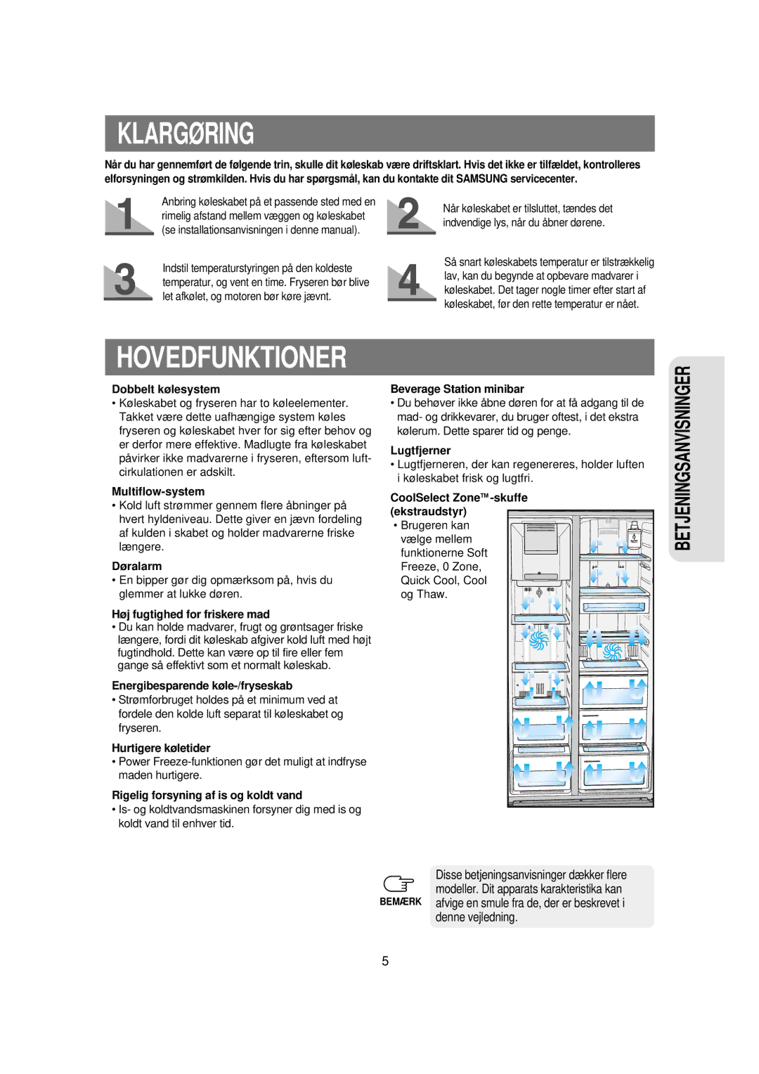 Samsung RSE8KPPS1/XEE, RSE8KPUS1/XEE manual Klargøring 