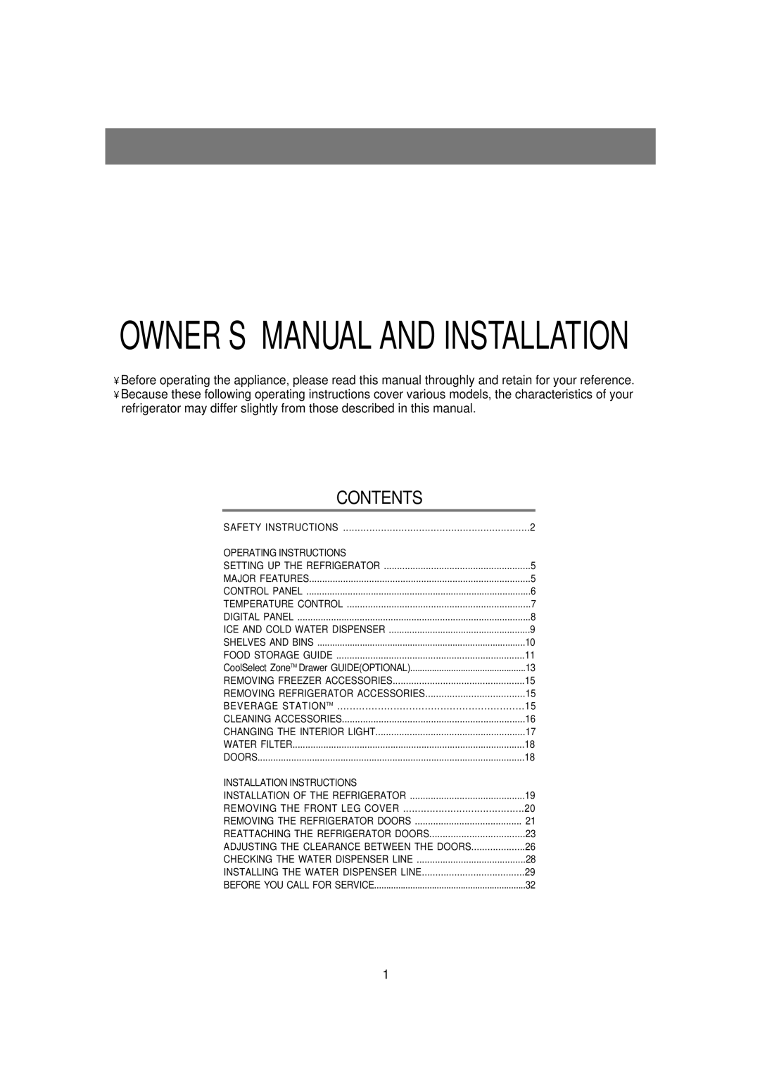 Samsung RSE8DPPS1/XEH, RSE8KPUS1/XEH, RSE8KPPS1/XEH, RSE8KPUS1/XEO manual Contents 