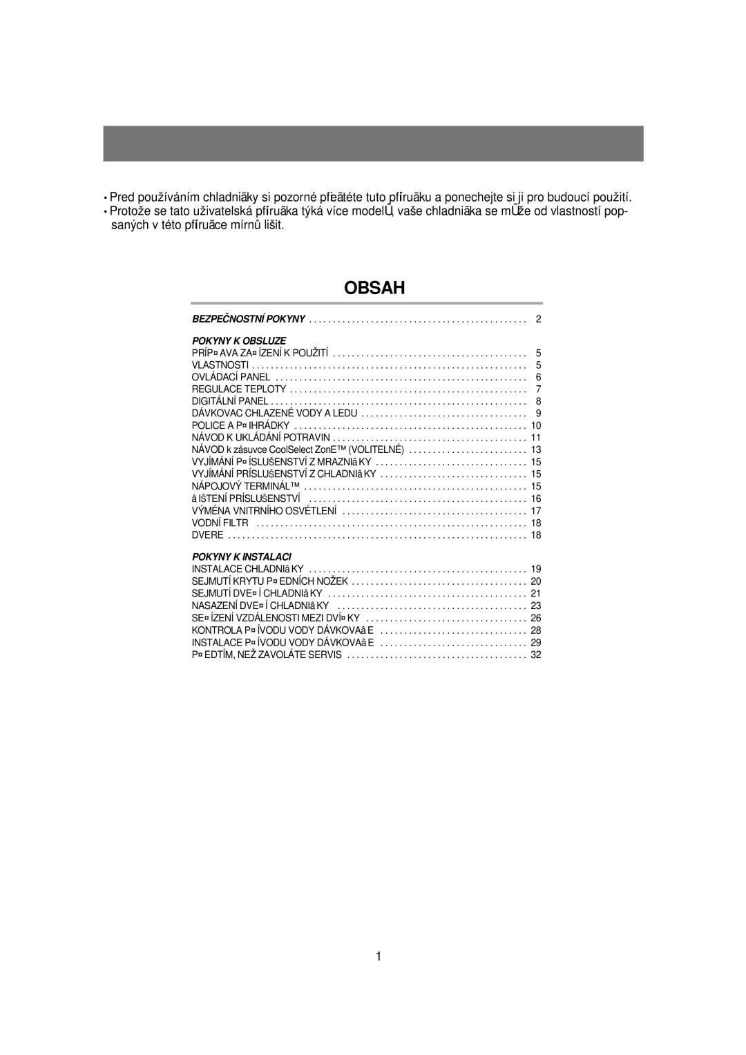 Samsung RSE8KPUS1/XEO, RSE8KPUS1/XEH, RSE8KPPS1/XEH manual Obsah 