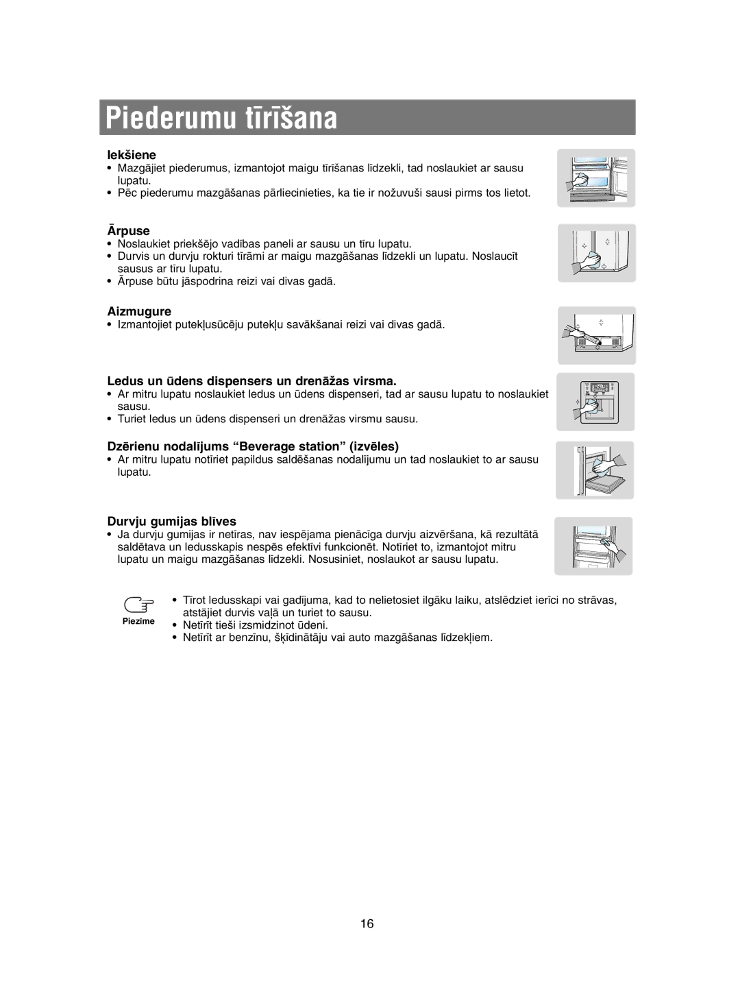 Samsung RSE8KPAS1/XEK, RSE8KPUS2/XEK, RSE8KPPS2/XEK, RSE8KPAS2/XEK, RSE8KPPS1/XEK, RSE8BPCW1/XEK manual Piederumu t¥r¥‰ana 