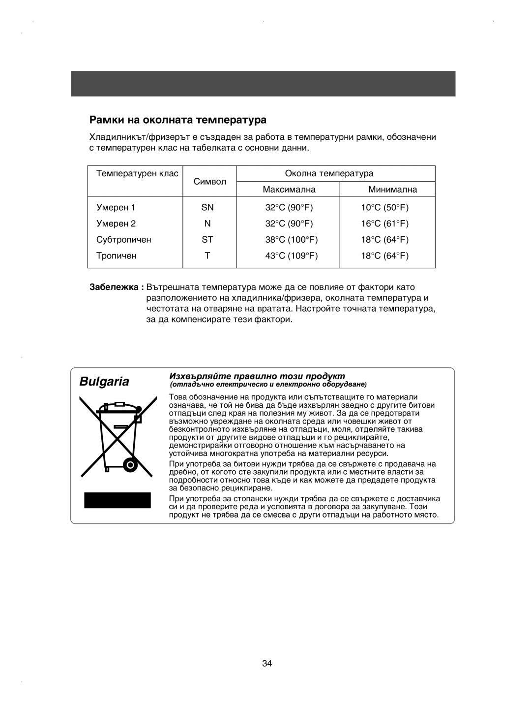 Samsung RSE8KYPS1/XEF, RSE8KPUS2/XEK, RSE8KPPS2/XEK, RSE8KYPS1/BUL, RSE8KPUS1/XEH, RSE8KYAS1/XAG, RSE8KPUS1/BUL manual Bulgaria 