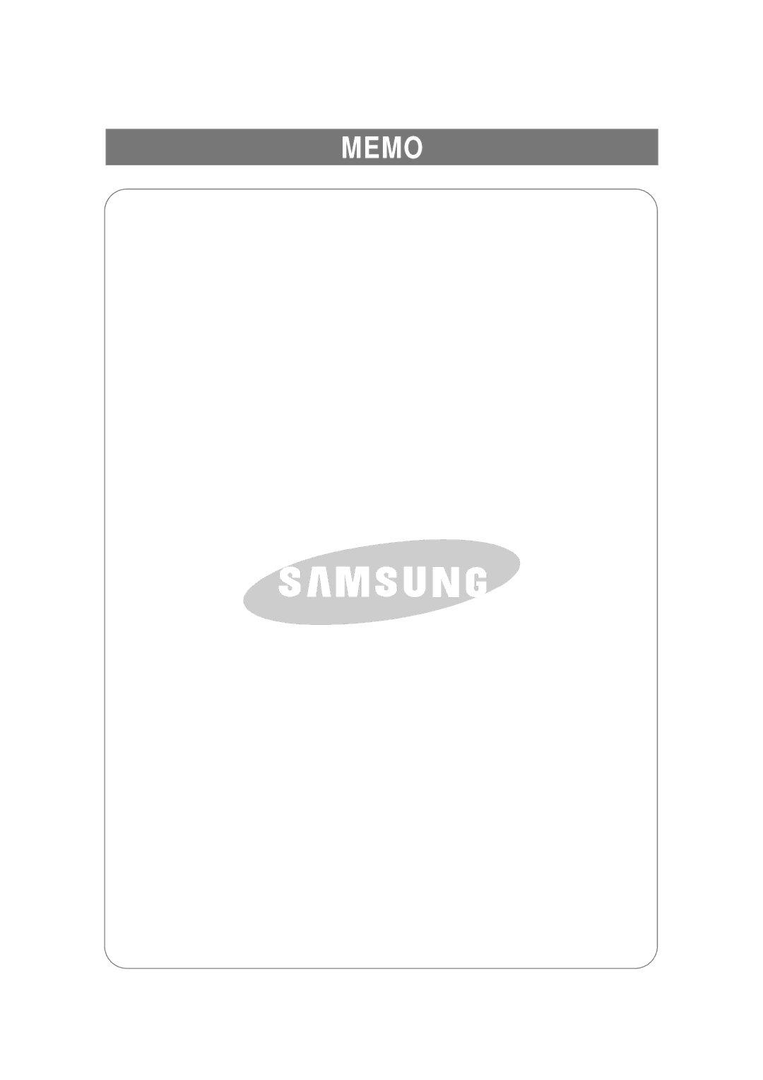 Samsung RSE8N, RSE8F, RSE8B manual Memo 