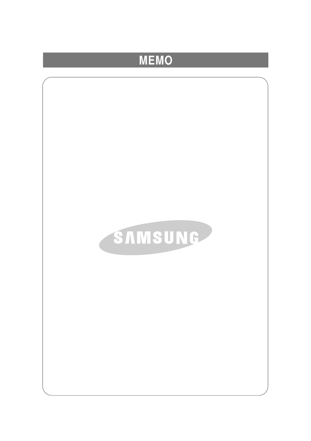 Samsung RSE8N, RSE8F, RSE8B manual Memo 