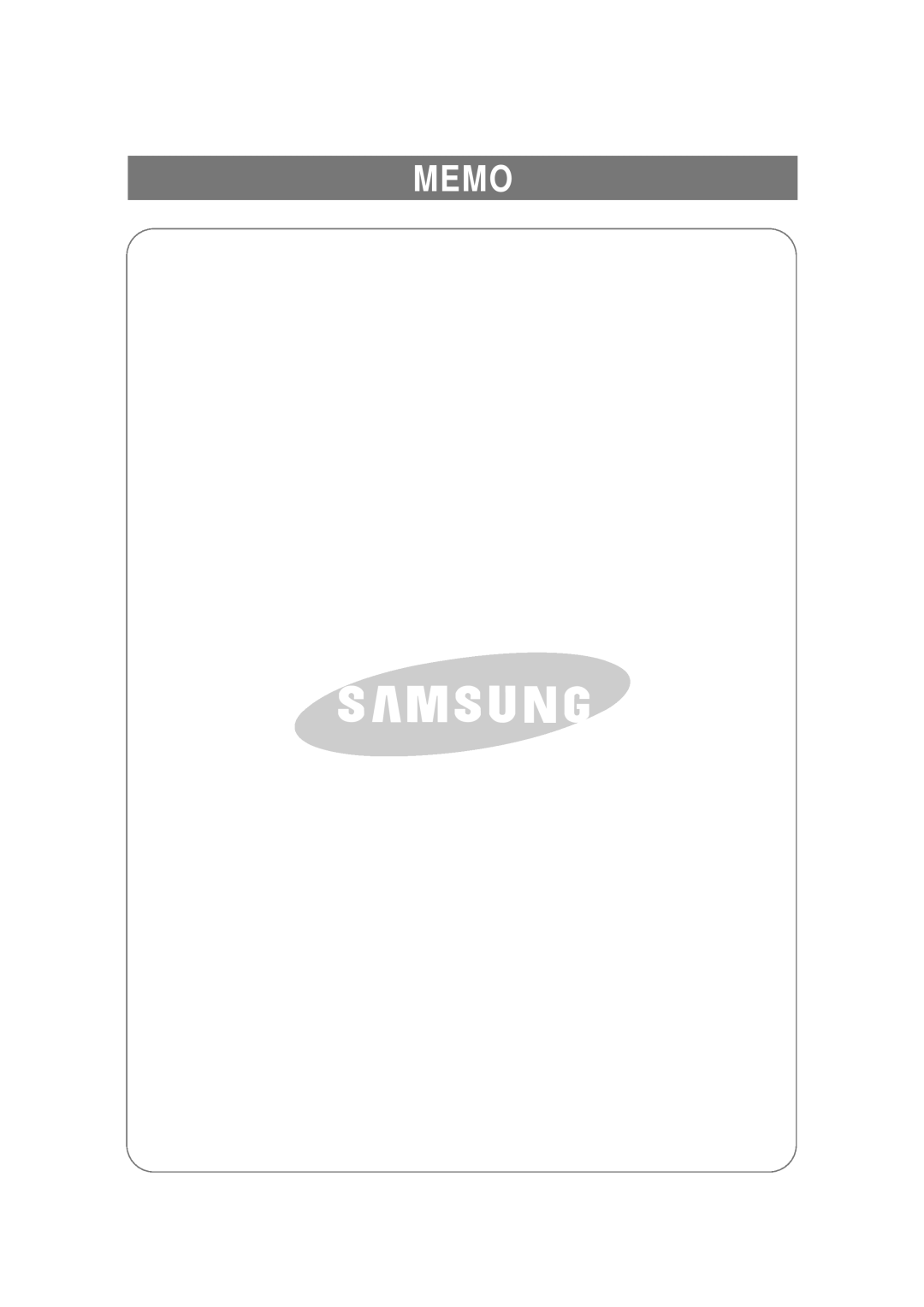 Samsung RSE8F, RSE8N, RSE8B manual Memo 