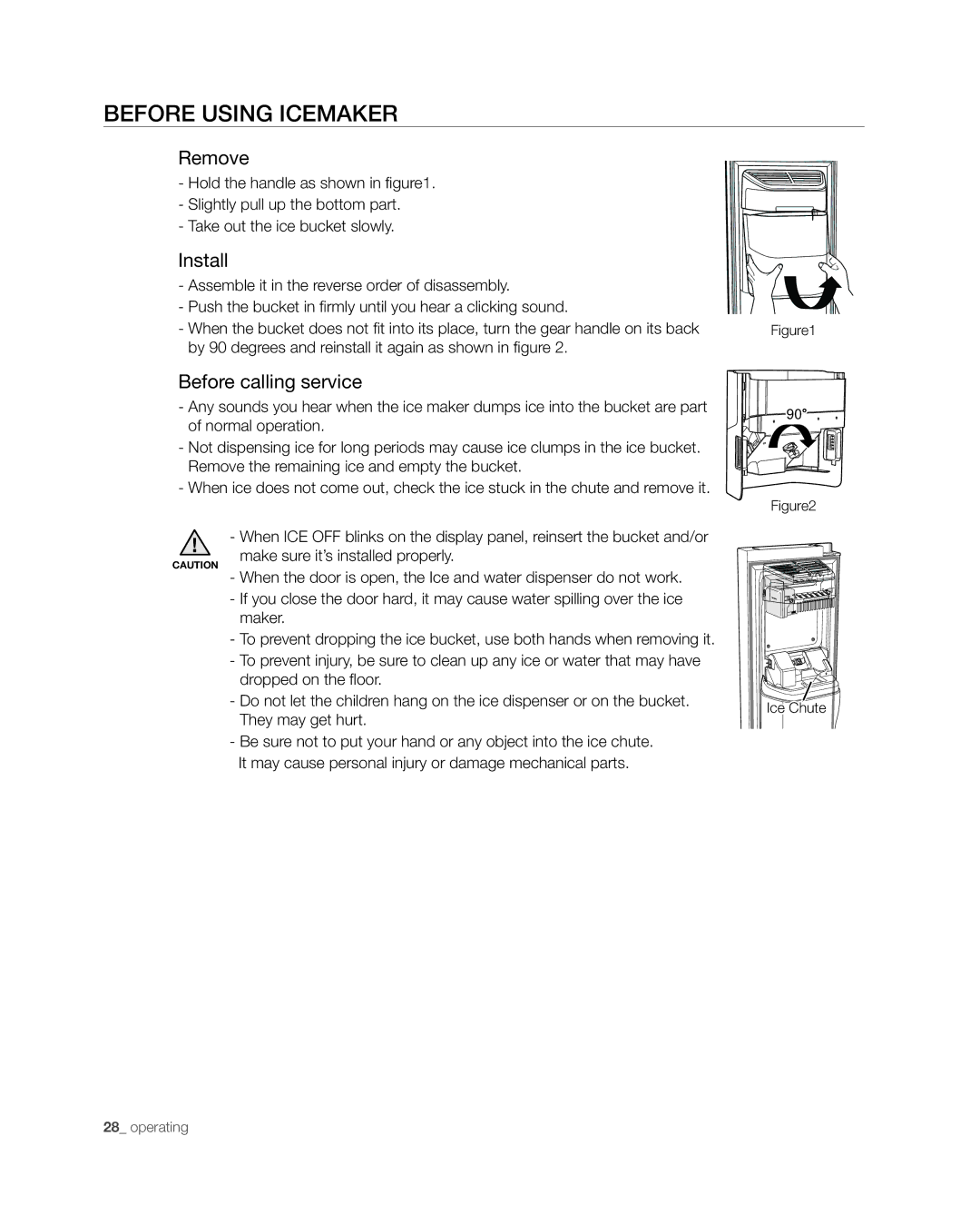 Samsung RSG257 user manual Before using icemaker, Install 