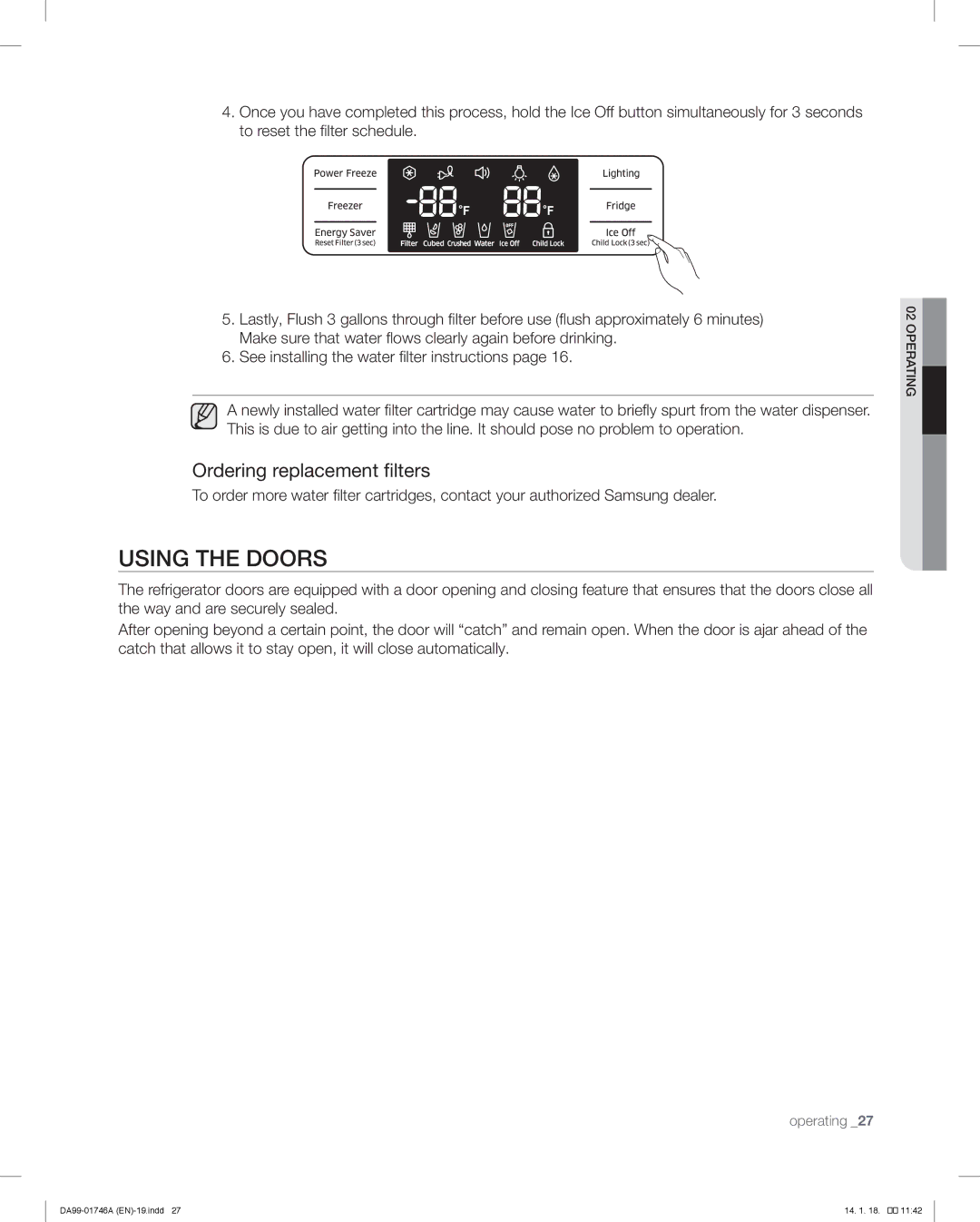 Samsung RSG257AA user manual Using the Doors 