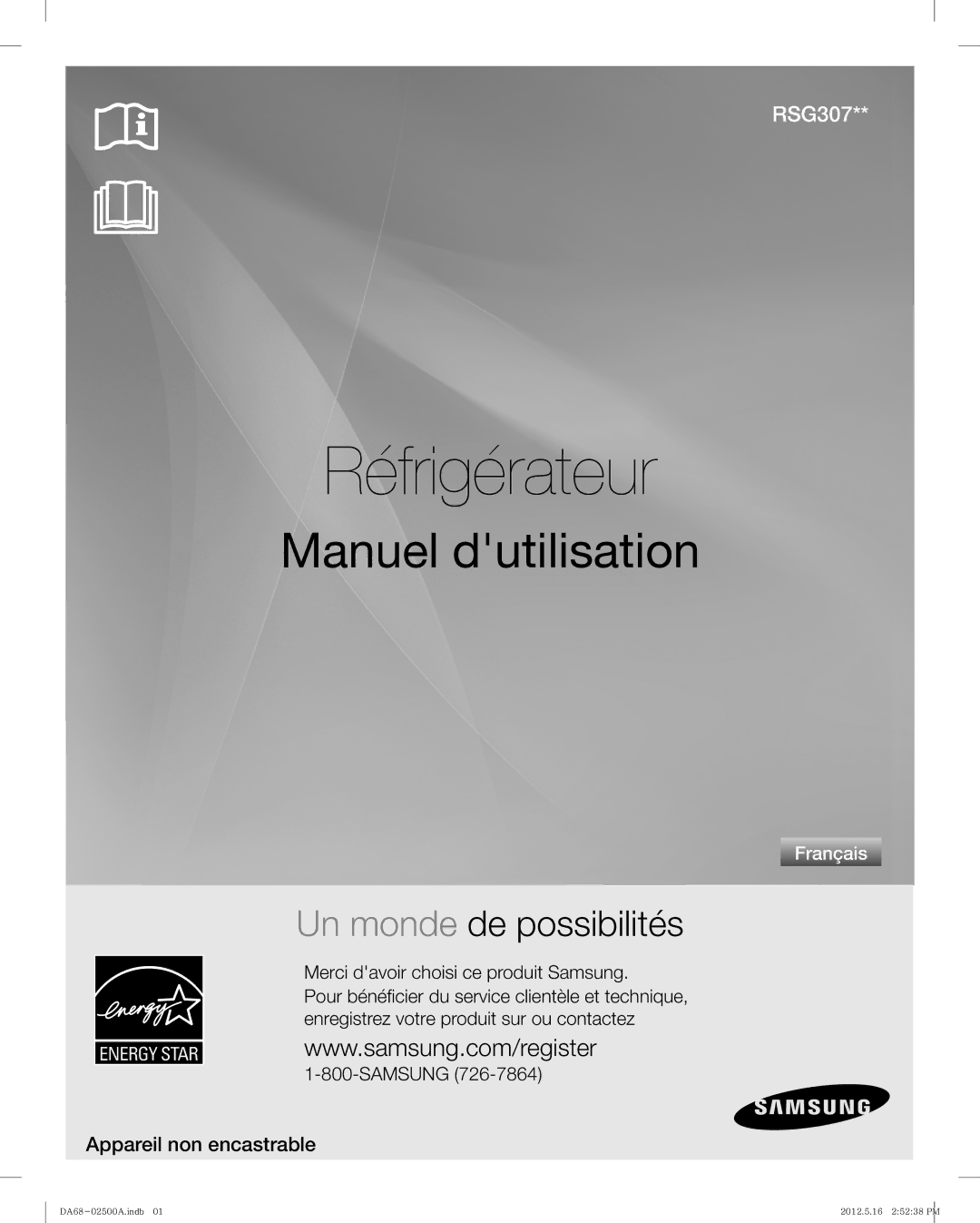 Samsung RSG307AAWP, RSG307AABP user manual Réfrigérateur 