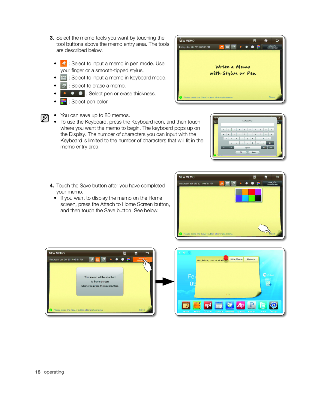 Samsung RSG309** user manual Operating 