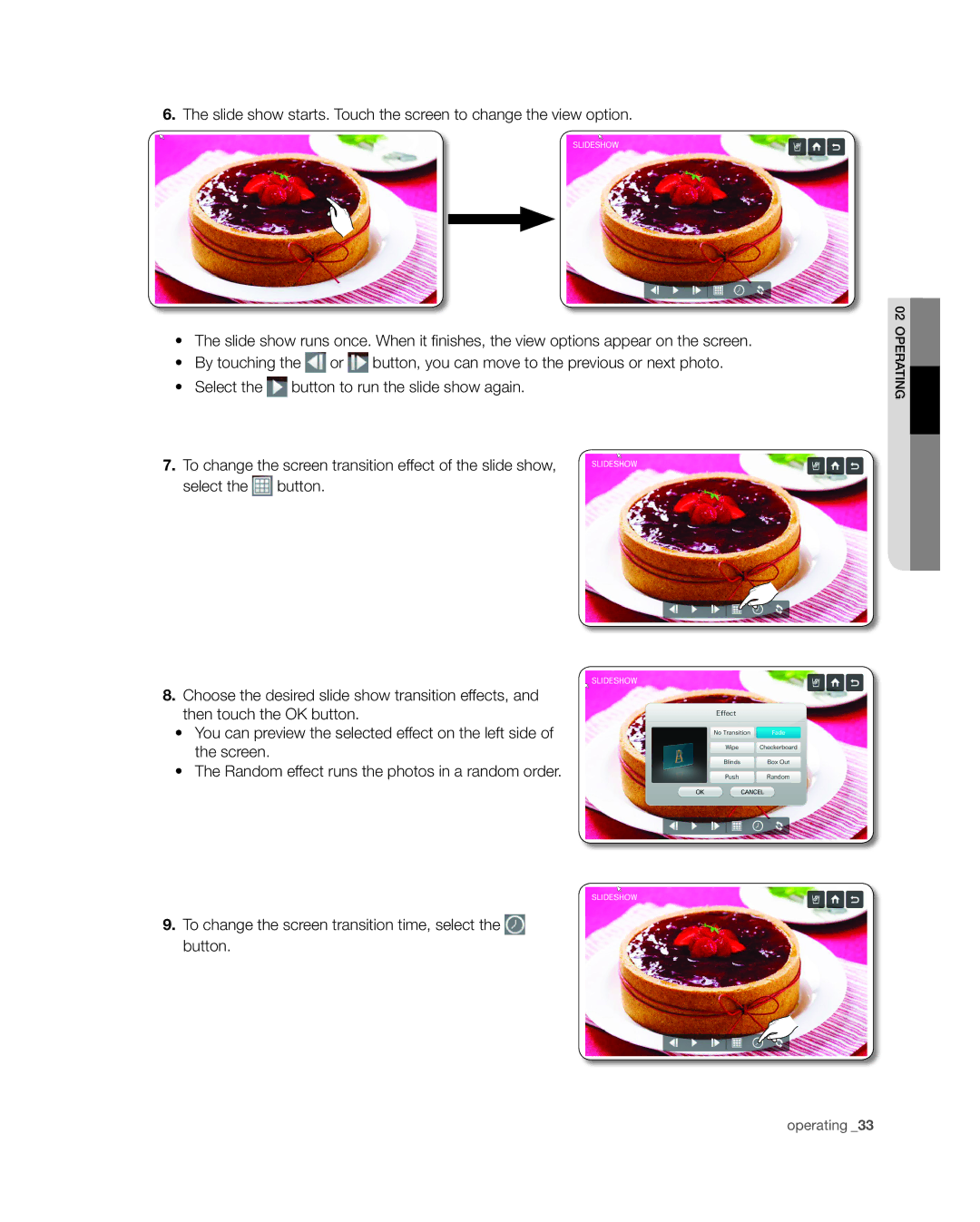 Samsung RSG309** user manual Operating 