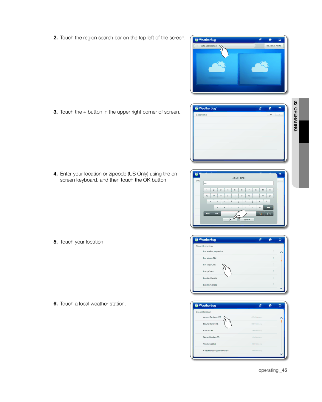 Samsung RSG309** user manual Operating 