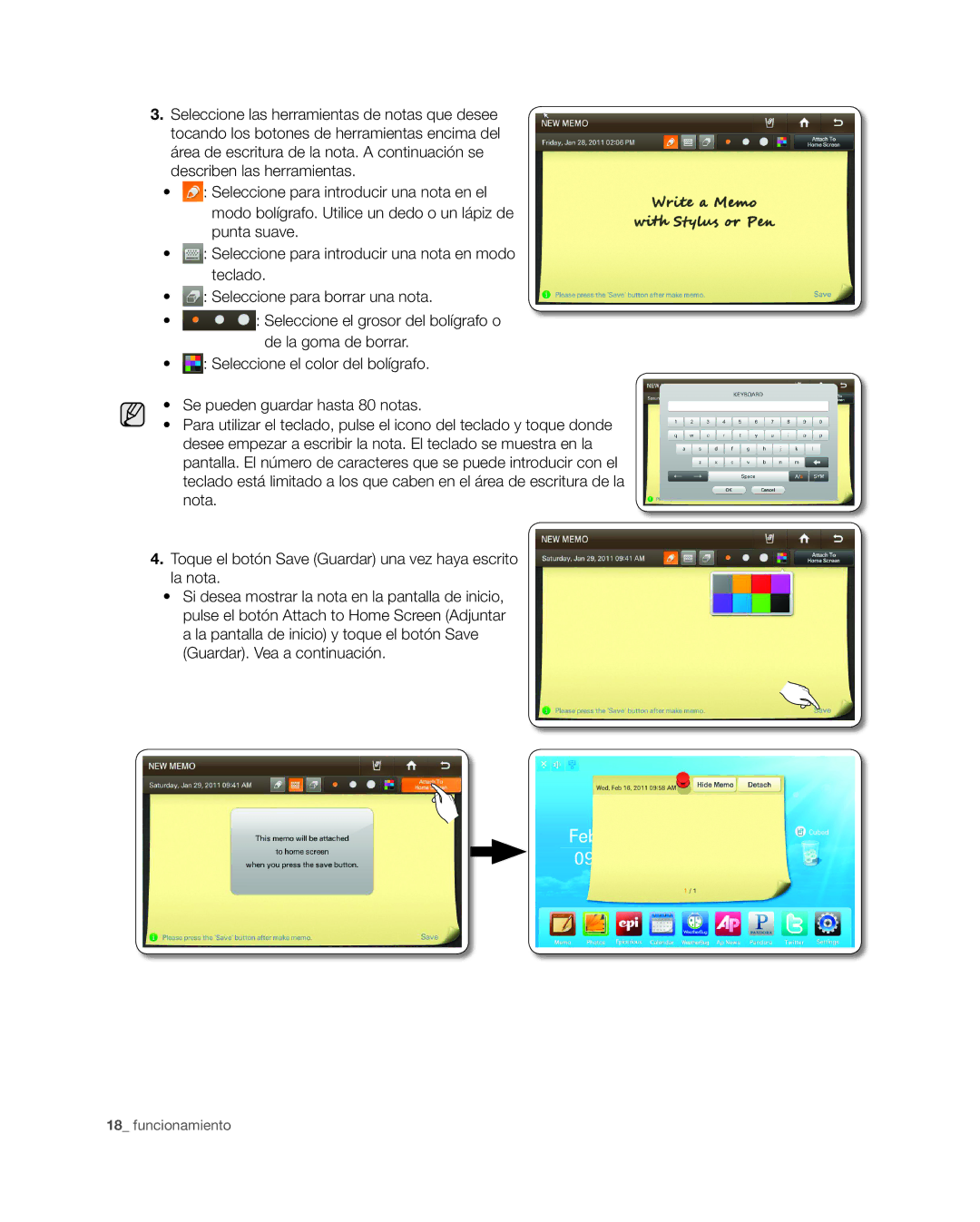 Samsung RSG309** user manual Funcionamiento 