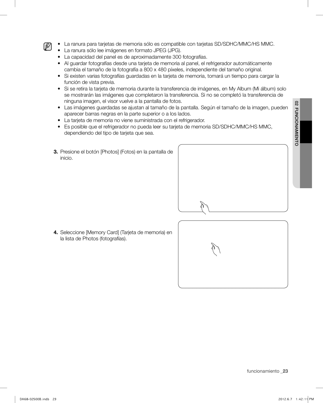 Samsung RSG309AARS user manual Funcionamiento 